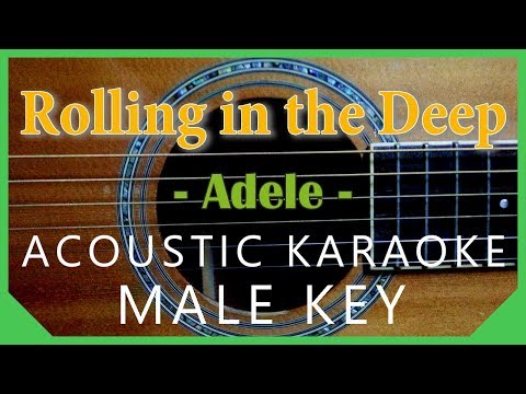 Rolling in the Deep - Adele [Acoustic Karaoke | Male Key ]