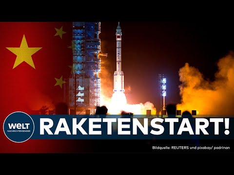 CHINA: "Team soll sechs Monate im Weltraum bleiben!" Raketenstart der Crew zur Raumstation Tiangong!
