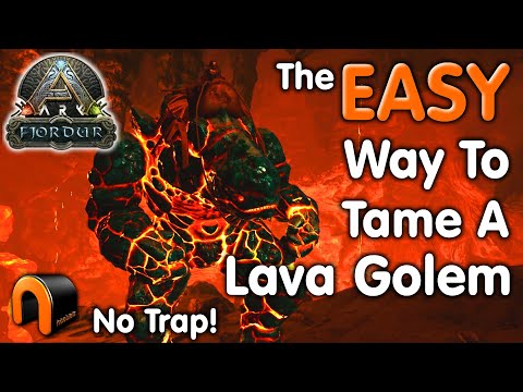 ARK FJORDUR How To TAME A LAVA GOLEM X Elemental EASY TAME!