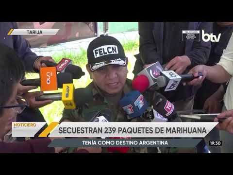 Felcn secuestra media tonelada de marihuana en San Lorenzo, Tarija
