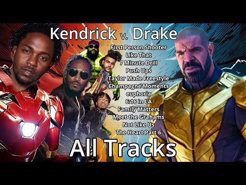 Kendrick VS Drake: ALL DISS TRACKS PLAYLIST- Not Like Us, J. Cole, Future, Rick Ross, Metro Boomin