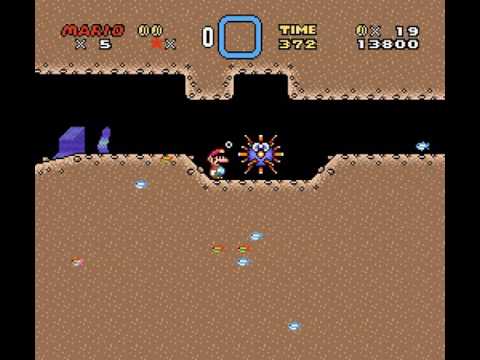 Super Mario World custom level. AddmusicK version gameplay 1/2