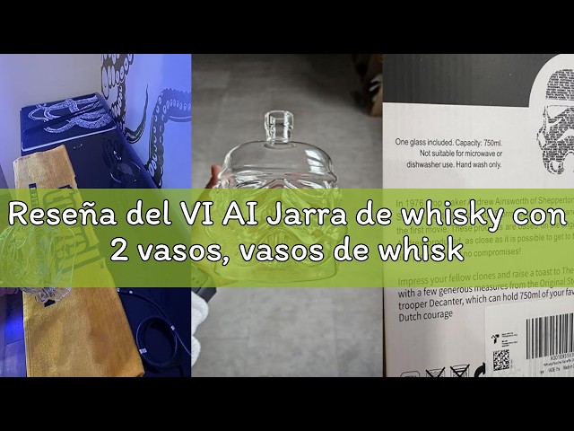 Vídeo relacionado con Jarra de whisky con 2 vasos, vasos de whisky, jarra de whisky para vino, licor, escocés, borbón, brandy, 750 ml