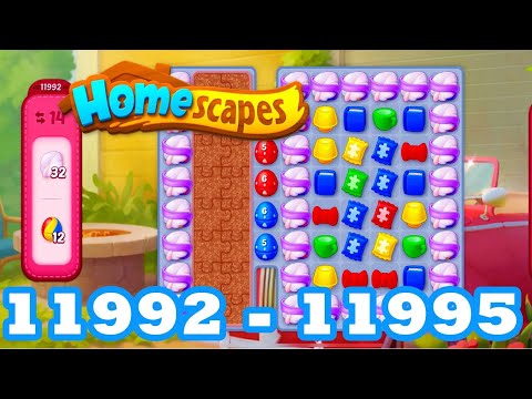 Homescapes Level 11992 - 11995 HD 3 - match puzzle Gameplay | android | IOS | 11993 | 11994