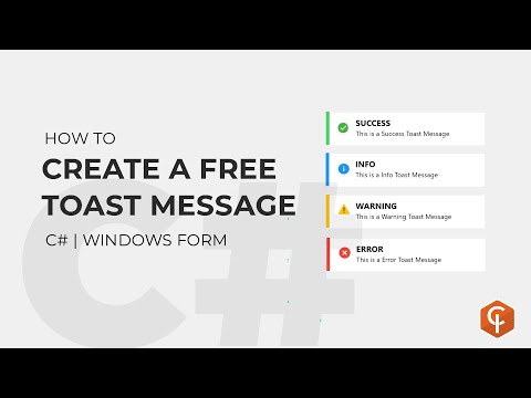 Tutorial : How to Create a Toast Message. C# | Windows Form