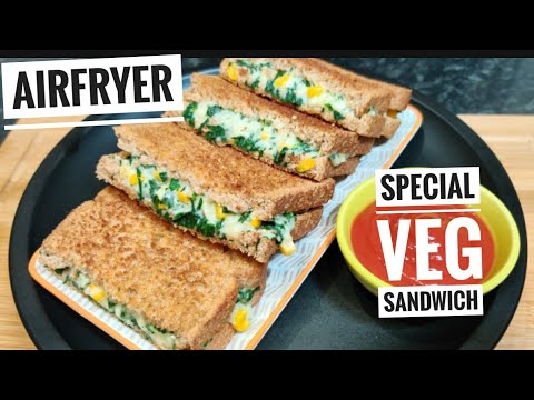Special Spinach Sandwich Recipe | Sandwich in air fryer @EktasKitchen