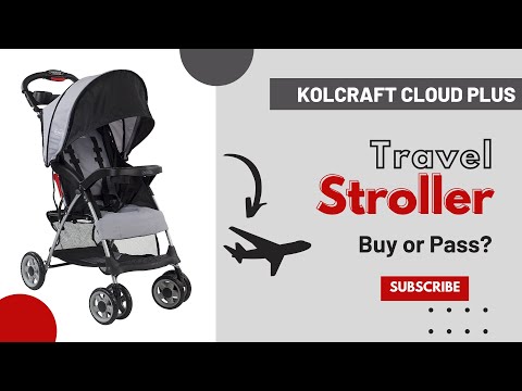 Kolcraft Cloud Plus Lightweight Umbrella Stroller for Toddlers with Reclining Seat, Large Storage Basket, Canopy, Infant & Parent Trays, Compact Fold for Summer Travel, Durable Frame, Slate Gray video review thumbnail