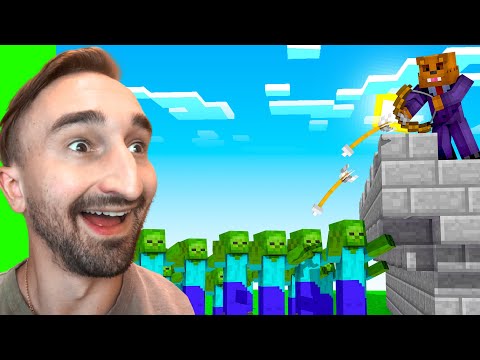 Forcing My Friends To Fly In Minecraft Castle Defense