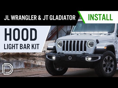 How to Install Hood Light Bar Kit for 2018+ JL Wrangler & 2020 JT Gladiator | Diode Dynamics