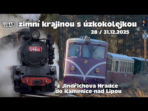 Úzkokolejkou zimní krajinou z Jindřichova Hradce do Kamenice nad Lipou , JHMD prosinec 2025 , Luban