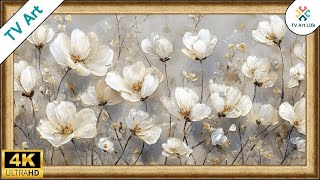 Download lagu Soft White Impasto Flowers Frame TV Art | Neutral Floral Screensaver | 10 Hours 4K mp3