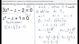 🎃 PACK HALLOWEEN Jour 2 – Ex01 : Résolution et factorisation de trinômes du second degré