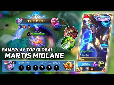 MARTIS MIDLANE 15 KILLS 🔥 GAMEPLAY TOP GLOBAL MARTIS INDONESIA 3000 MATCH - Mobile Legends