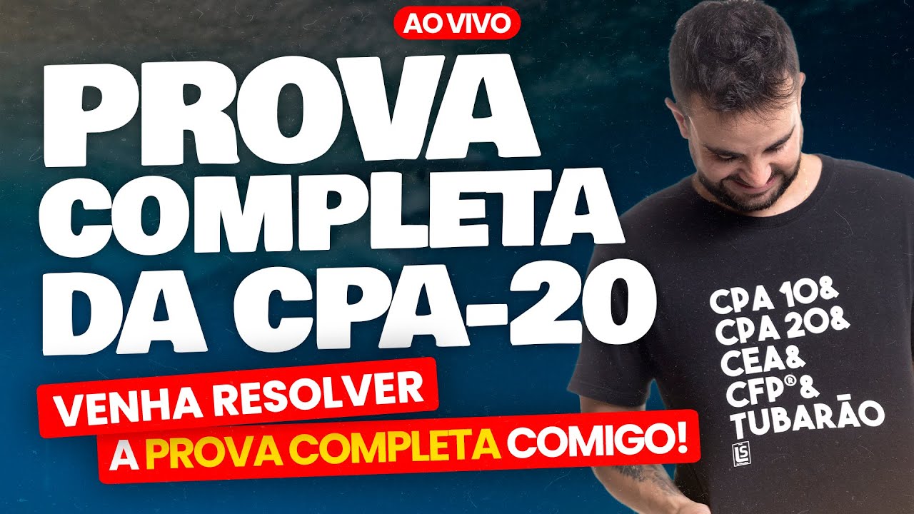 Venha Fazer a PROVA COMPLETA da CPA-20 COMIGO! 🦈