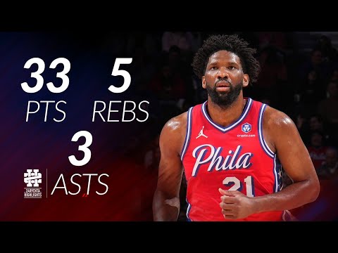 Joel Embiid 33 pts 5 rebs 3 asts vs Cavs 25/26 season