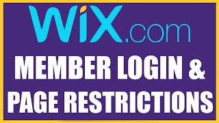 Wix Member Login Page & Wix Page Restrictions Tutorial | Members Area Setup