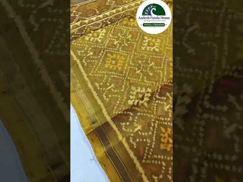 Dark Mehndi Single Ikat Patola Dress Material Set