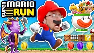 FGTEEV Mario plays SUPER MARIO RUN! Spyro Dragon Kills Bowser + Boom Boom Battle (iOS App Game #1)