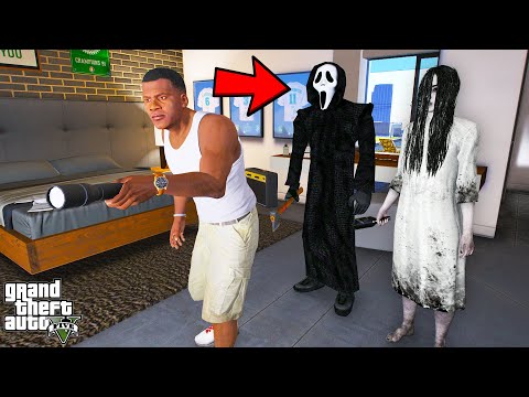 Franklin Hunting Scary Ghosts in GTA 5 | SHINCHAN and CHOP