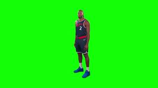 Kawhi Leonard spinning green screen