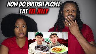 🇬🇧 JOLLY EATS EEL JELLY: How do British people eat this!? | The Demouchets REACT UK