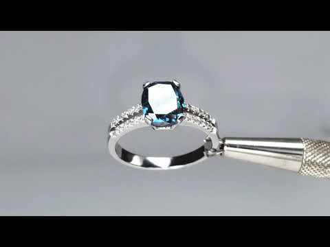 2.31ctw Fancy Intense Blue Diamond Engagement Ring