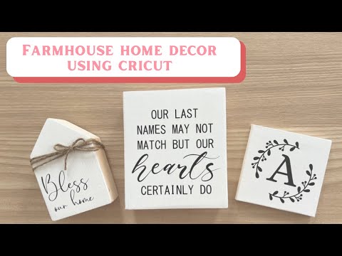 Scrap Wood Farmhouse Home Decor Using Cricut Machine