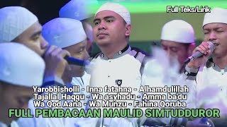 Download lagu FULL SEPESIAL PEMBACAAN MAULID SIMTUDDUROR AZ ZAHIR||Full Lirik/teks mp3