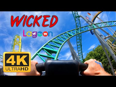 Wicked Roller Coaster (4K) POV - Lagoon Amusement Park