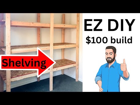 Super Easy DIY Shelves – No Cutting Required! Build 32 linear ft / 64 sqft of Storage for Just $100