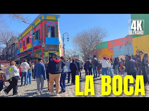 [4K] Buenos Aires Argentina | Caminito & La Bombonera - Walking Tour