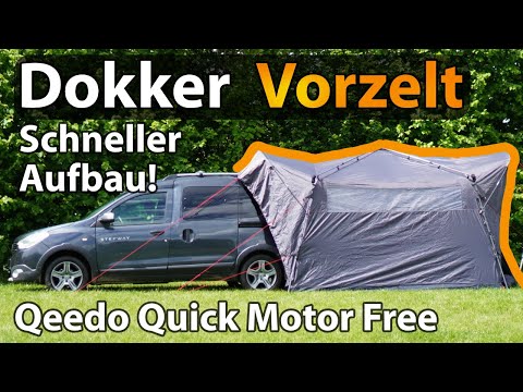 HECKZELT + SEITENZELT für Van + Bus: Qeedo Quick Motor Free am DACIA DOKKER ⏱️ Schneller Aufbau! ⛺