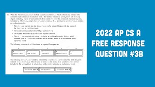 2022 AP Computer Science A FRQ #3B