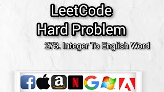 YouTube video '273. Integer to English Words || LeetCode || Competitive Programming || Hard Problem'