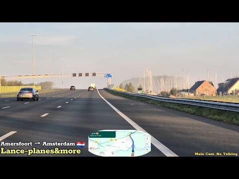 {4K} Drive: Main Cam View from Amersfoort to Amsterdam via A1/A10. No Talking and foggy to sunshine