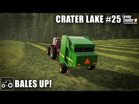 Clearing Trees, Mowing & Baling Grass - Crater Lake #25 Farming Simulator 19 Timelapse
