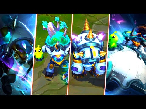 ALL 4 NEW ASTRONAUT SKINS - Maokai Rammus Veigar Corki - League of Legends