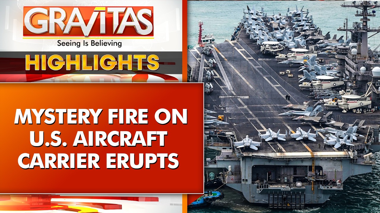 US Navy’s Largest Aircraft Carrier Hit by Mystery Fire as Iran Crisis Escalates |Gravitas Highlights