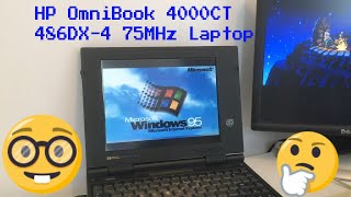HP OmniBook 4000CT 486DX4-75MHz Win 95 DOS Vintage Retro Laptop computer review