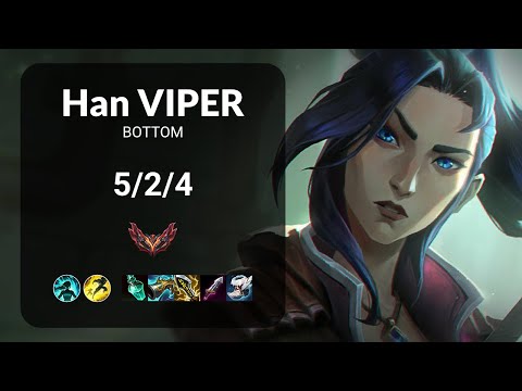 Han Viper Caitlyn vs Ashe BOTTOM - KR GRANDMASTER Patch 14.24