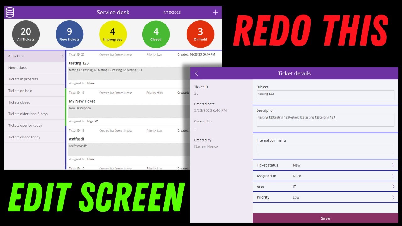 PowerApps: Rewriting the Service Desk (Edit Screen)