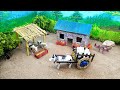 Diy Mini Farm Diorama Bullock Cart Mini Framing Science Project