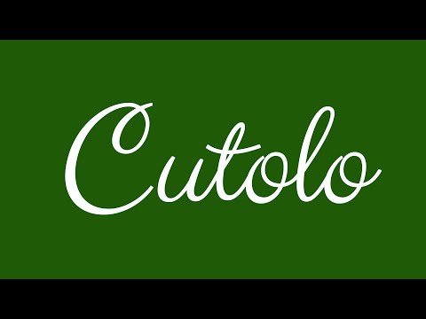 Learn how to Write the Name Cutolo Signature Style in Cursive Writing