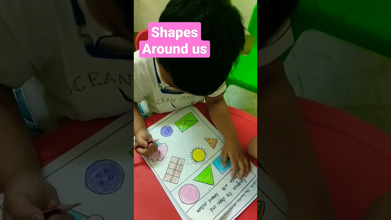 Shapes around us l nursery class worksheet l shapes worksheet l kindergarten activity