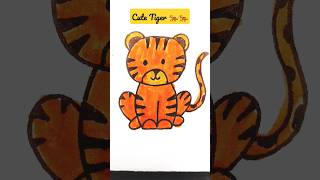 Very Easy Tiger Drawing in few seconds#quickandeasy #easydrawing #tiger #youtubeshorts