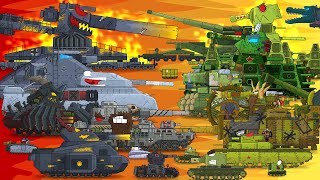 Big battle of iron monsters. Tank for kids. World of tanks cartoon. Evil tank cartoon.