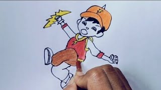 Drawing and Coloring Boboiboy Thunder