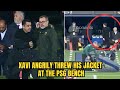 😡 Angry Xavi Throws his Jacket at the PSG Bench After Being Sent-Off 😳😱 | Araujo Red Card vs PSG