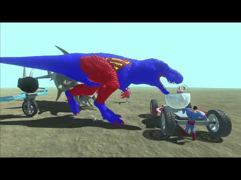 *NEW* MUTANT MEGALODON! VS Super T-rex VS CUPHEAD & Scary TEACHER SHORTEST BATTLE! [ARBS Mod]