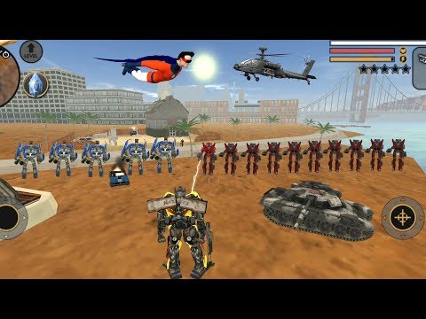 Vegas Crime Simulator (Transformer Fight Red Car Robot) Transformer with Laser Guns - Gameplay HD